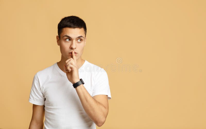 Keep secret, be silent, great offer and advertising stock images