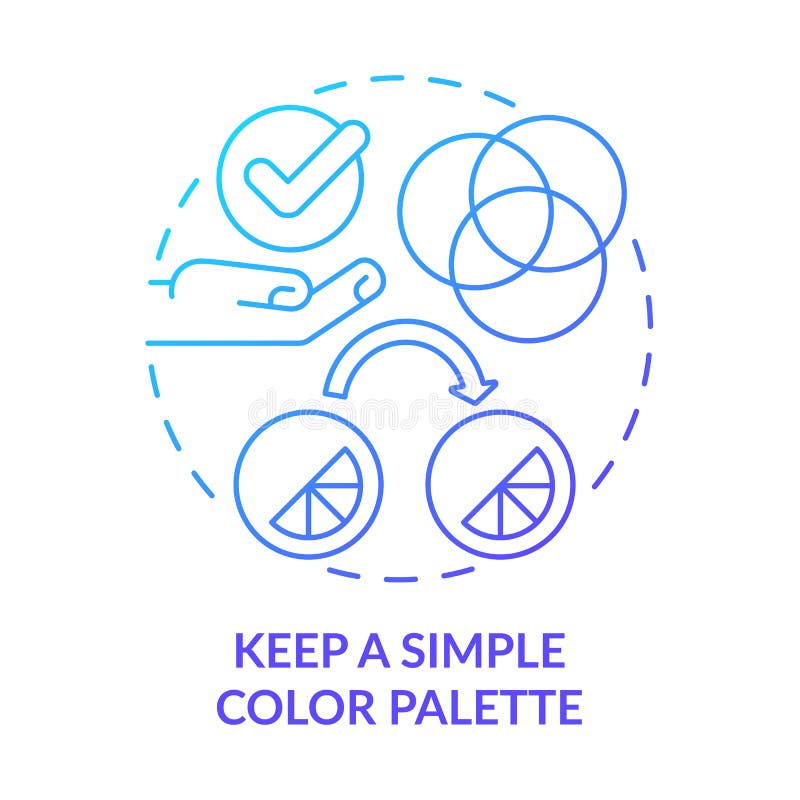 Keep simple color palette blue gradient concept icon vector illustration