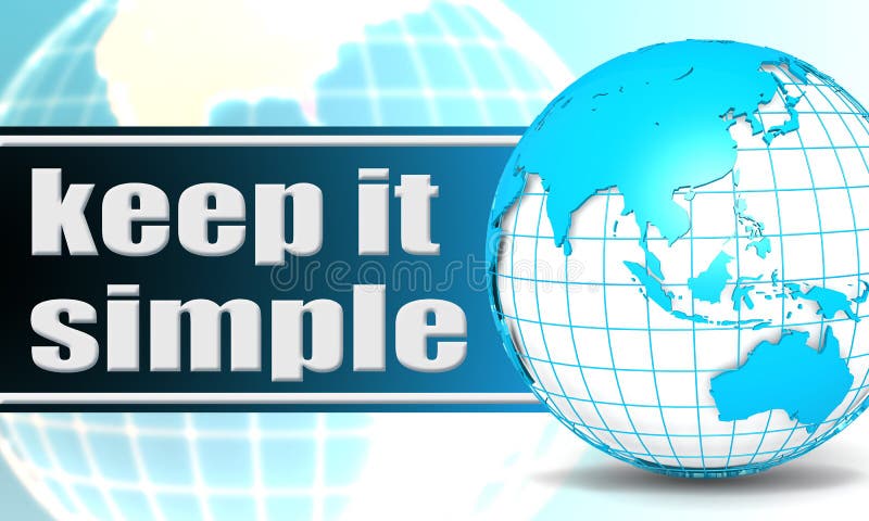Keep it simple with sphere globe with white background, 3d rendering