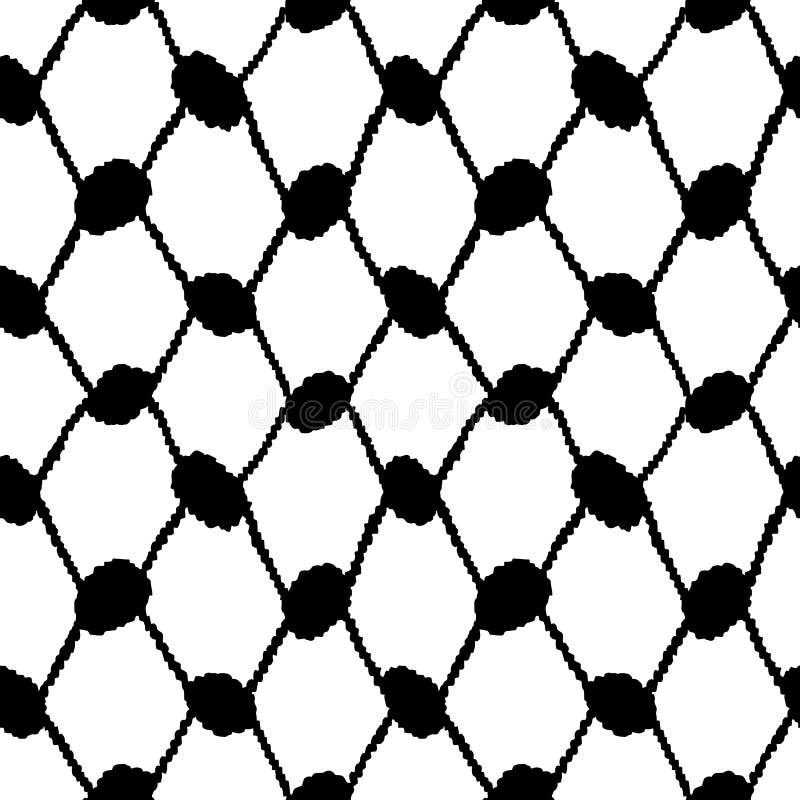 Keffiyeh Seamless Pattern. modern pattern endless checkered motif. Black and white contrast design. Simple geometric all over prin