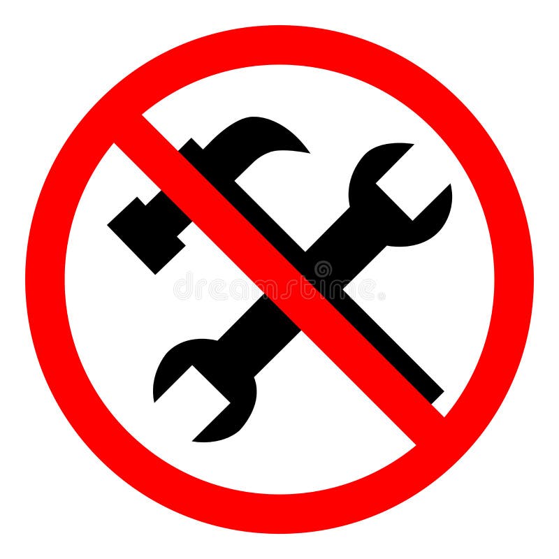Kein Werkzeug-Symbol-Zeichen, Vektor-Illustration, Isolat auf weißem Hintergrund-Aufkleber EPS10 vektor abbildung Kein Werkzeug-Symbol-Zeichen, Vektor-Illustration, Isolat auf weißem Hintergrund-Aufkleber EPS10 vektor abbildung