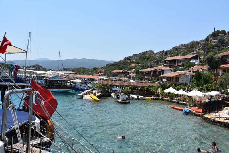 Kekova wyspa i Simena kasztel, Kasa Antalya Turcja obrazy stock Kekova wyspa i Simena kasztel, Kasa Antalya Turcja obrazy stock