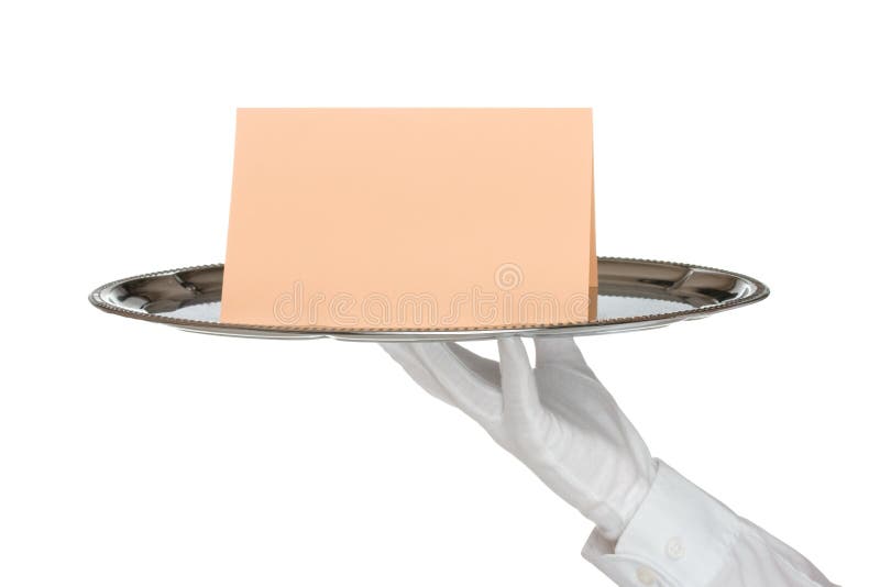 Kellner mit Tellersegment lizenzfreie stockbilder