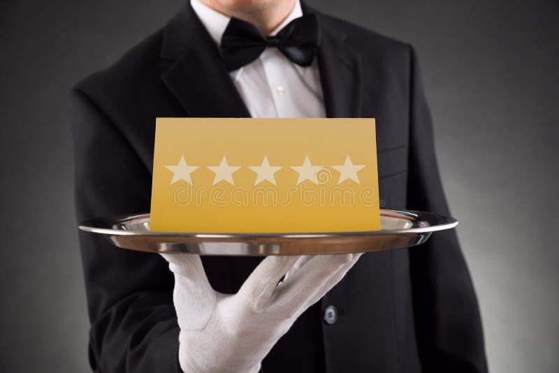 Kellner Serving Star Rating stockfotos Kellner Serving Star Rating stockfotos
