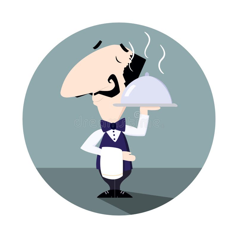 Kelner płaska wektorowa ilustracja royalty ilustracja Kelner płaska wektorowa ilustracja royalty ilustracja