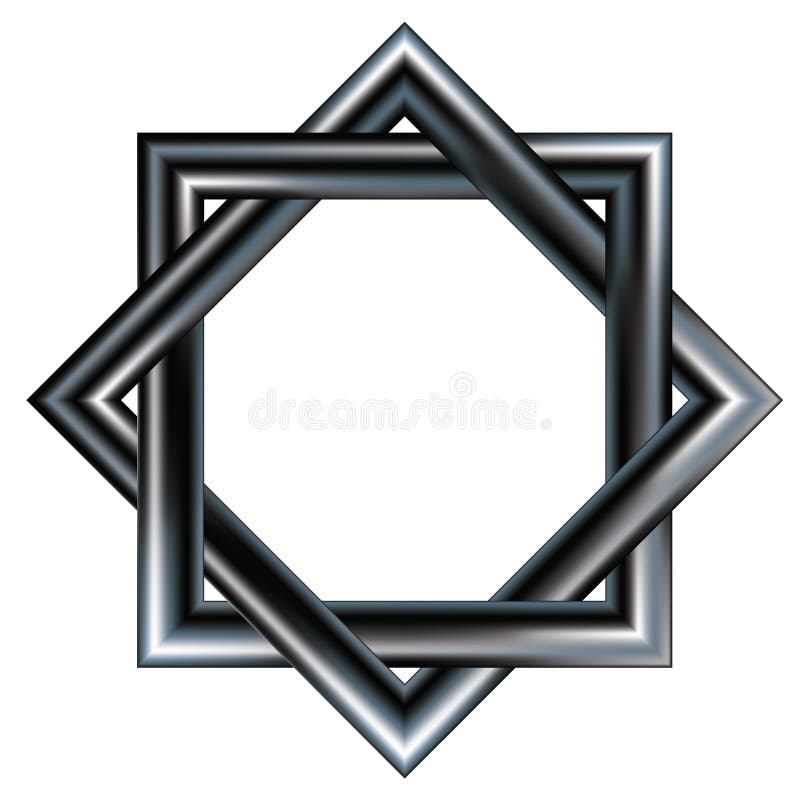 Keltische Sternchen-Vereinbarung von zwei sperrenden Quadraten. vektor abbildung Keltische Sternchen-Vereinbarung von zwei sperrenden Quadraten. vektor abbildung