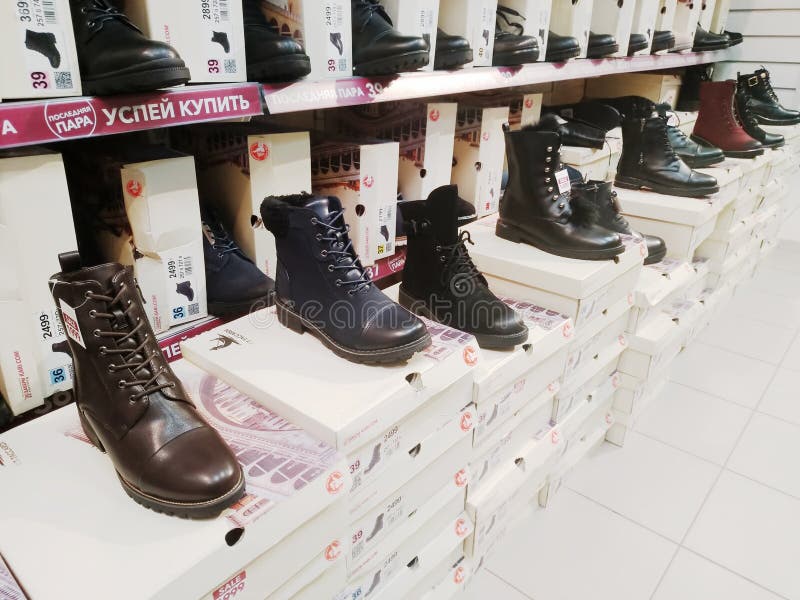 Big Choice of Various Female Leather Boots are Sold in the Shoes Boutique  Editorial Stock Photo - Image of market, design: 174009488