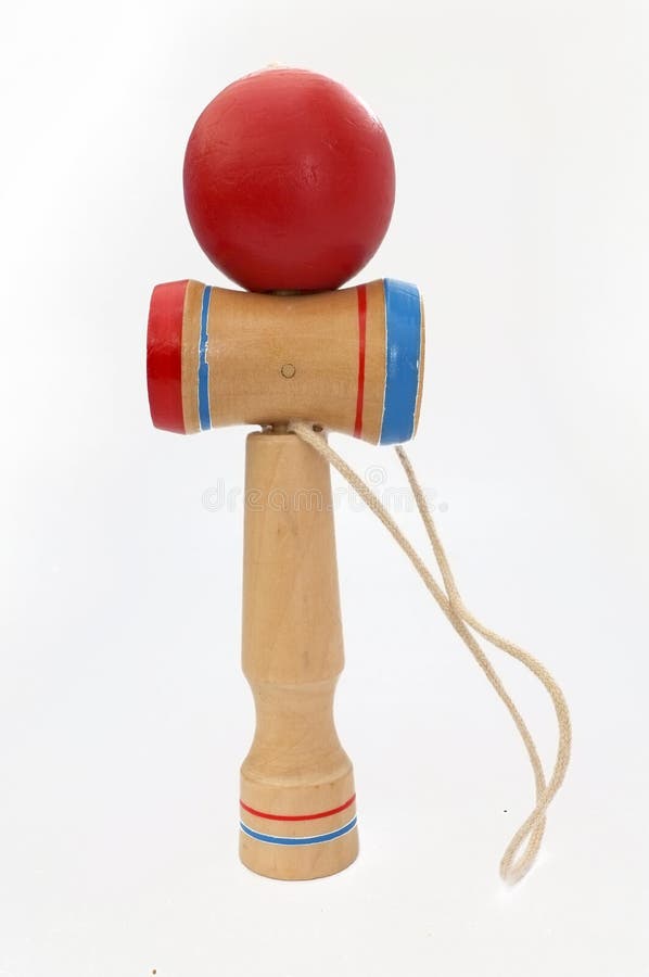 Kendama, традиционный японец забавляется состоять из шпаги и шарика соединенных строкой стоковые фото