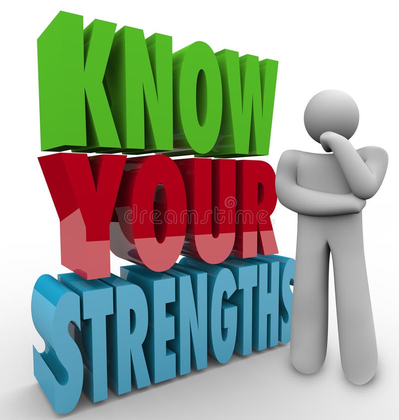 Kennen Sie Ihre Stärken Person Thinking Special Skills stock abbildung Kennen Sie Ihre Stärken Person Thinking Special Skills stock abbildung