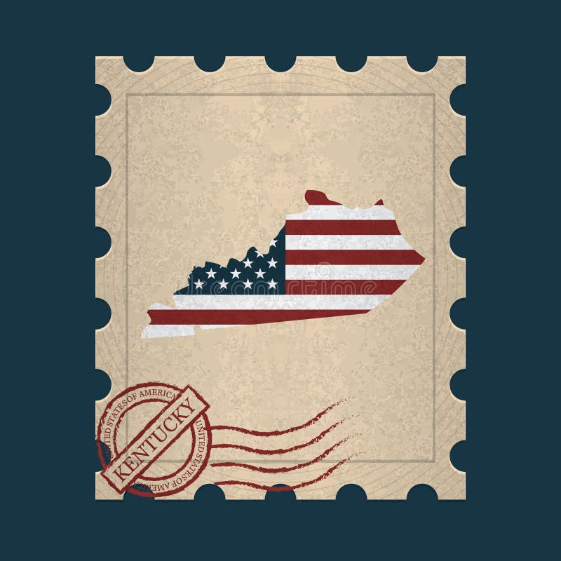 Kentucky Postage Stamp. Vector Illustration Decorative Design Stock