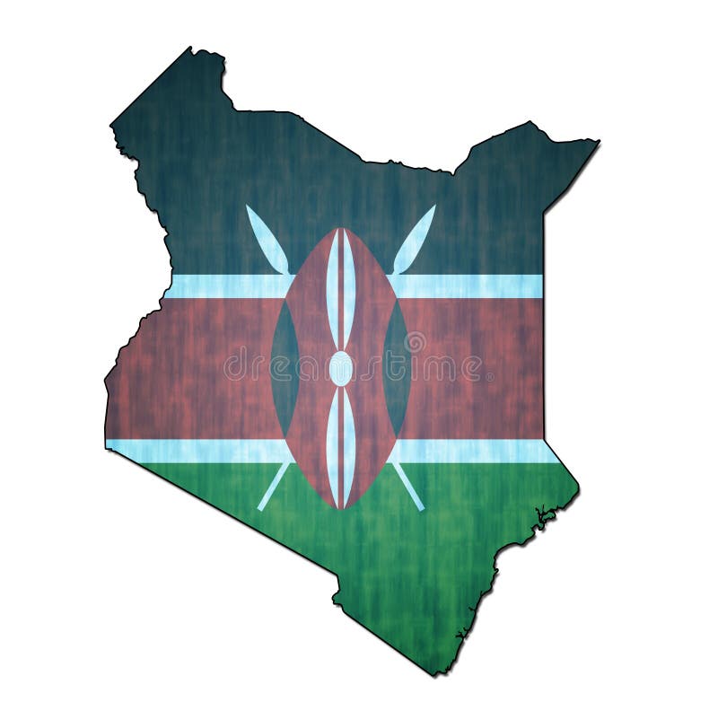 Kenya Territory With Flag Stock Illustration Illustration Of National