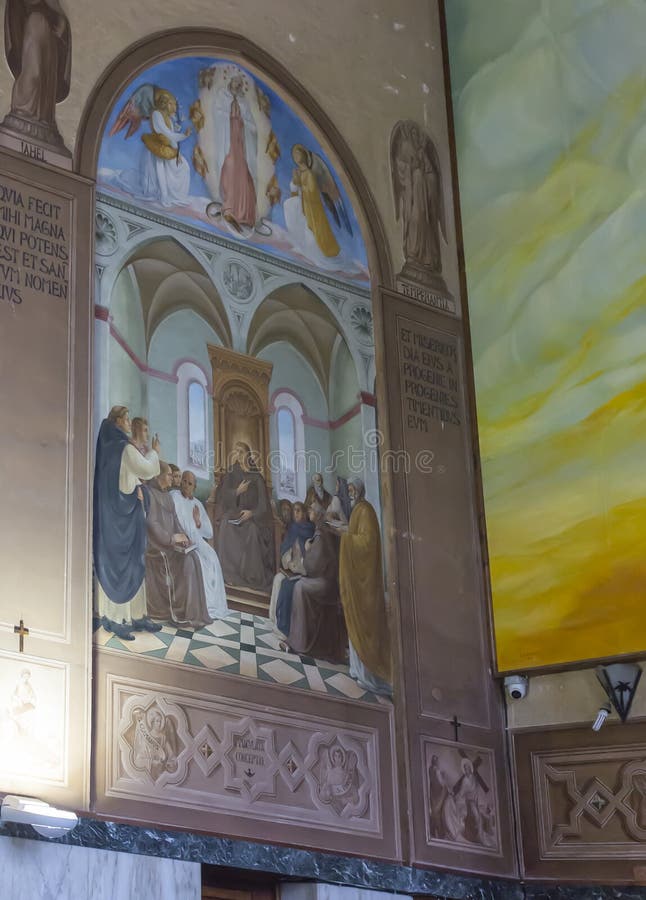 Peinture dans l'église de la Visitation à Ein Kerem : Vierge Marie