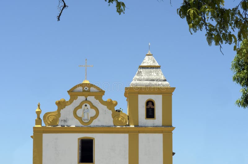 Kerk van Onze Dame van Hulp in Arraial-d'Ajuda Bahia stock fotografie Kerk van Onze Dame van Hulp in Arraial-d'Ajuda Bahia stock fotografie