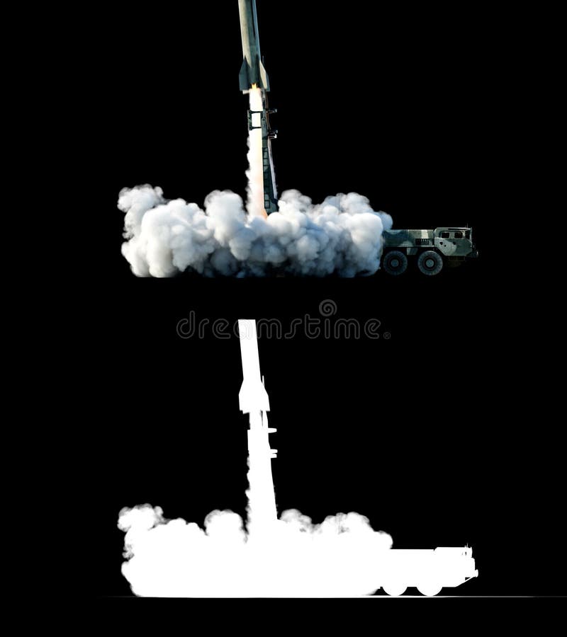 Kern ballistische complexe raket, De lanceringsraket, stof isoleert het 3d teruggeven vector illustratie Kern ballistische complexe raket, De lanceringsraket, stof isoleert het 3d teruggeven vector illustratie