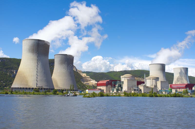Kern Elektrische centrale, de Rivier van de Rhône, Frankrijk