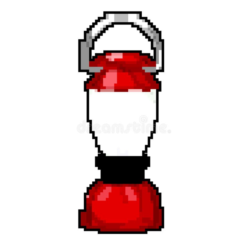 Fire kerosene lamp game pixel art Royalty Free Vector Image