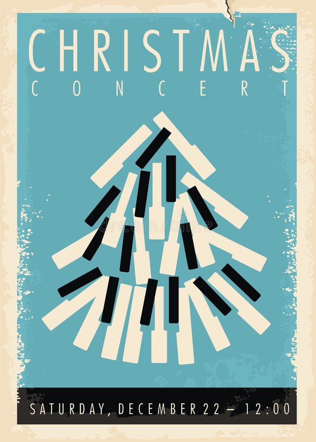 kerstconcertretro poster design-idee
