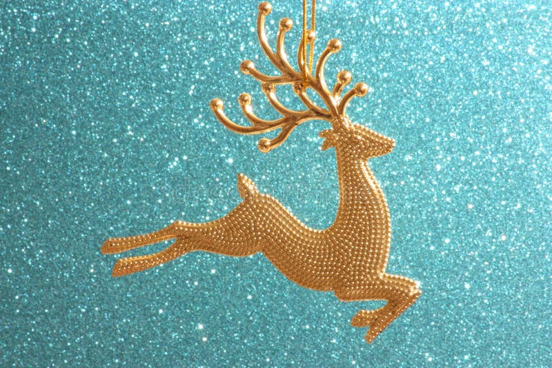 Kerstkaart - Gouden Rendierornament stock fotografie Kerstkaart - Gouden Rendierornament stock fotografie