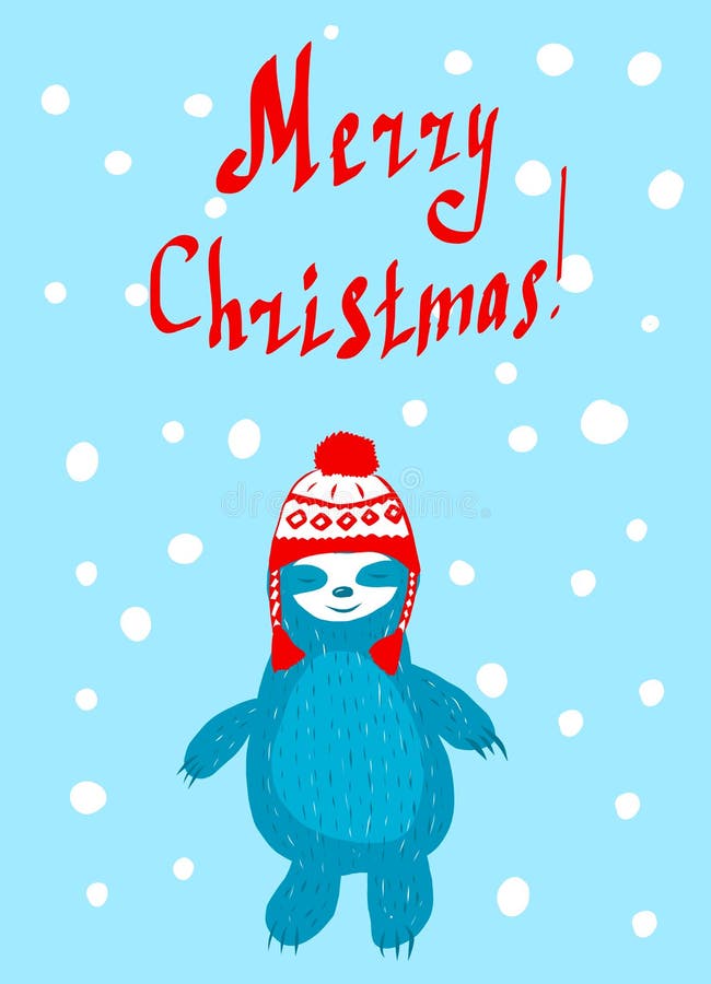 Kerstkaart met leuk vector illustratie Kerstkaart met leuk vector illustratie