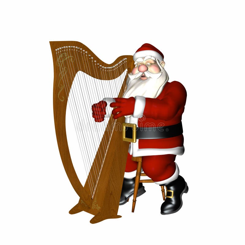 kerstman-die-een-harp-spelen-24650606.jp