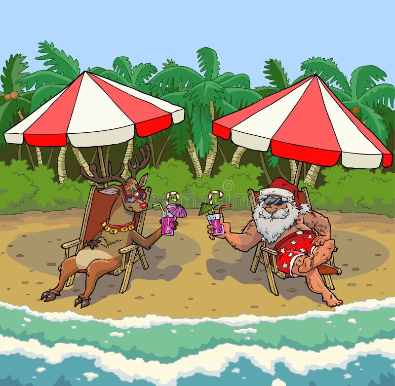 Kerstman en Rudolph vector illustratie Kerstman en Rudolph vector illustratie