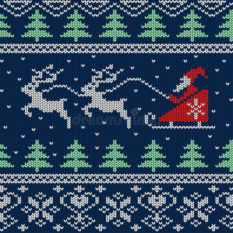 Kerstmis en het Nieuwjaar breiden naadloze patroon of kaart vector illustratie Kerstmis en het Nieuwjaar breiden naadloze patroon of kaart vector illustratie
