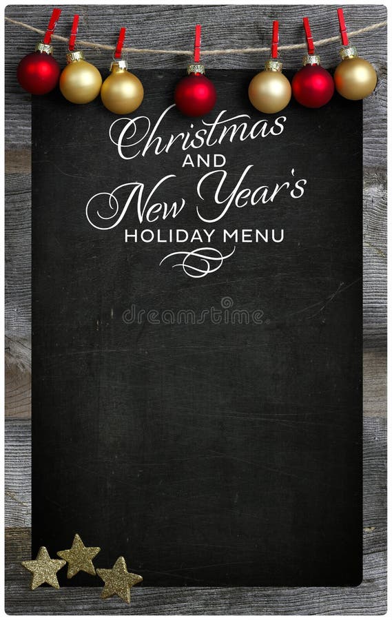 Kerstmis en Nieuwjaar` s Houten het Bordexemplaar van het Restaurantmenu stock foto Kerstmis en Nieuwjaar` s Houten het Bordexemplaar van het Restaurantmenu stock foto