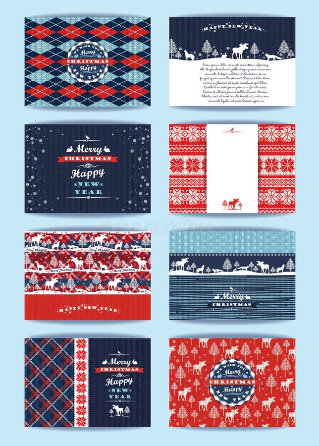Kerstmis en Nieuwjaarreeks Plaid en gebreide achtergronden royalty-vrije illustratie Kerstmis en Nieuwjaarreeks Plaid en gebreide achtergronden royalty-vrije illustratie