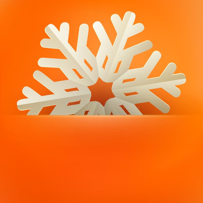 Kerstmis en Nieuwjaren oranje achtergrond met uitstekende document sneeuwvlokkenkaart Eps 10 vector illustratie Kerstmis en Nieuwjaren oranje achtergrond met uitstekende document sneeuwvlokkenkaart Eps 10 vector illustratie
