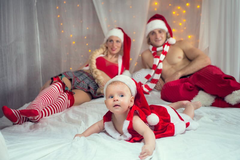 Kerstmis Family stock foto