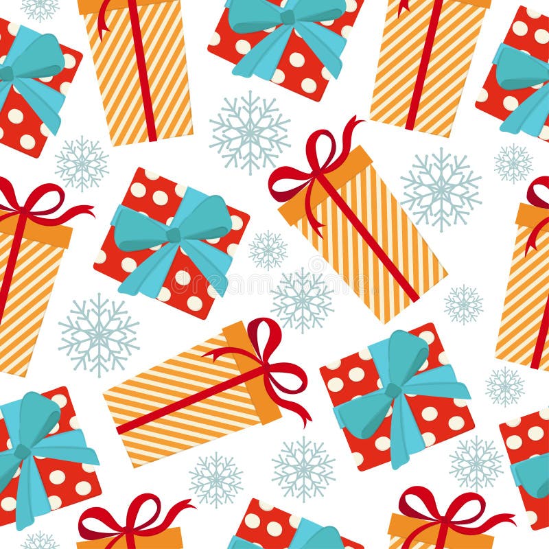 Kerstmis naadloos patroon met giftdozen stock illustratie Kerstmis naadloos patroon met giftdozen stock illustratie