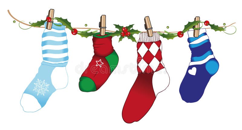 Kerstmis, sokken royalty-vrije illustratie Kerstmis, sokken royalty-vrije illustratie