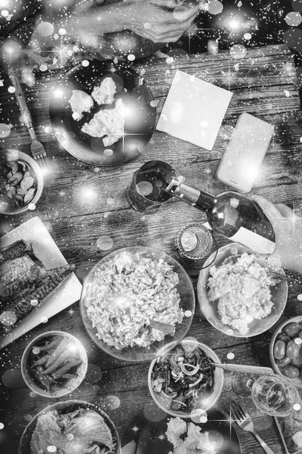 Kerstmis, traditioneel diner, Oudejaarsavond, hoogste mening stock foto's Kerstmis, traditioneel diner, Oudejaarsavond, hoogste mening stock foto's