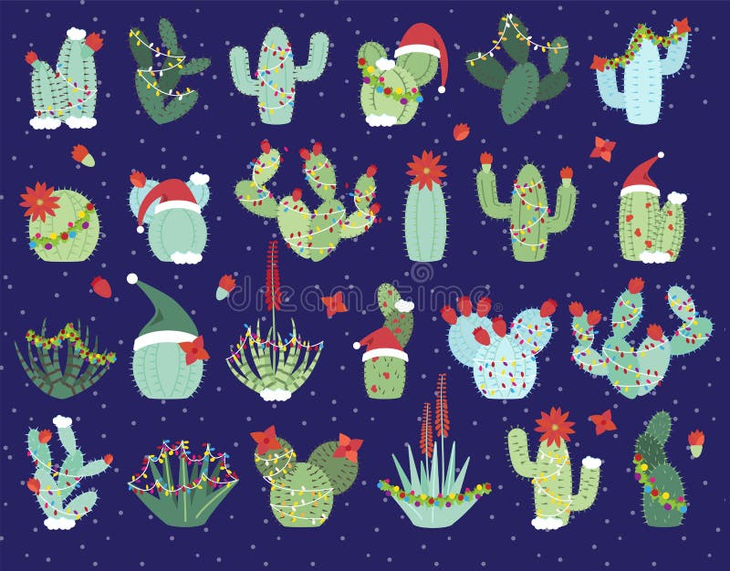 Kerstmis of Vakantie Als thema gehade Cactus