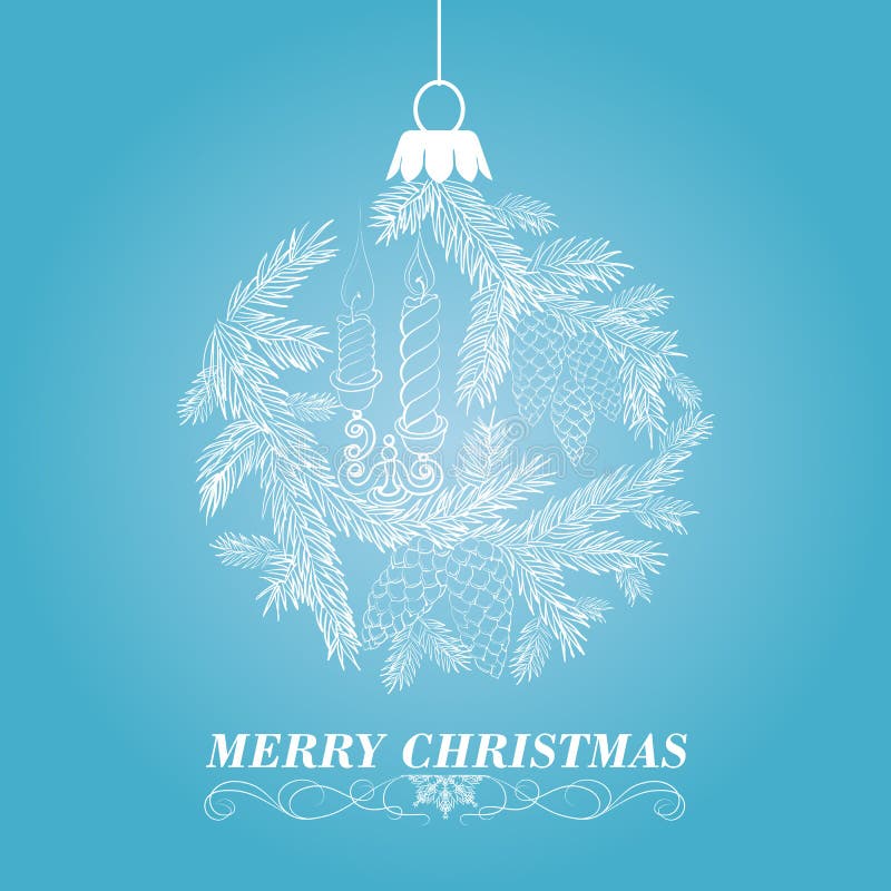 Kerstachtergrond met sparren en kaarsen vector illustratie