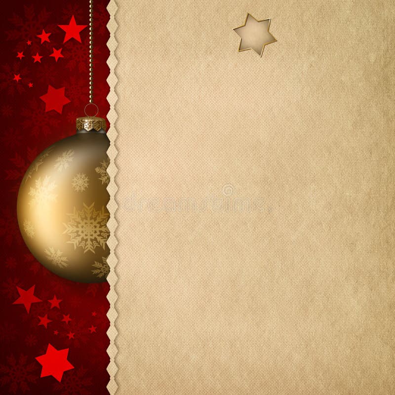 Kerstmisachtergrond - snuisterijen en document blad stock illustratie Kerstmisachtergrond - snuisterijen en document blad stock illustratie