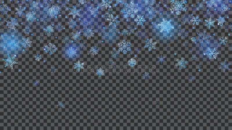 Kerstmisachtergrond van doorzichtige dalende sneeuwvlokken stock illustratie Kerstmisachtergrond van doorzichtige dalende sneeuwvlokken stock illustratie