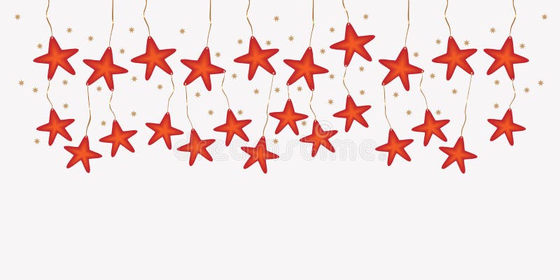 Kerstmisbanner met rode tegenhangerssterren vector illustratie Kerstmisbanner met rode tegenhangerssterren vector illustratie