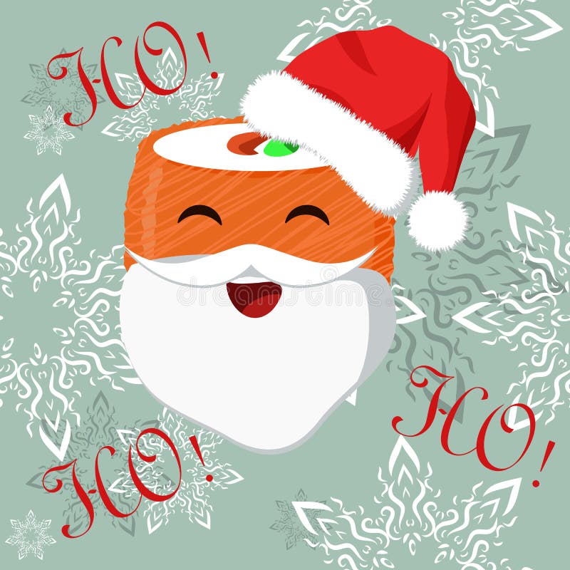 Kerstmisbanner met sushibeeld vector illustratie Kerstmisbanner met sushibeeld vector illustratie
