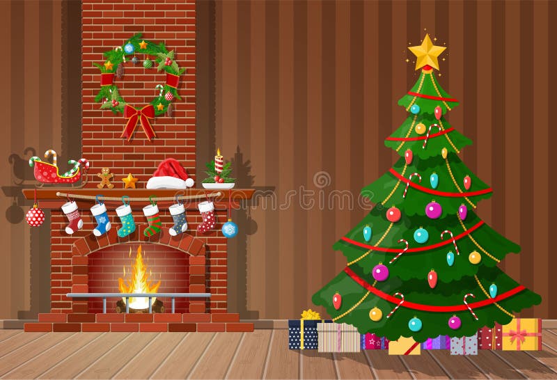 Kerstmisbinnenland van ruimte stock illustratie Kerstmisbinnenland van ruimte stock illustratie