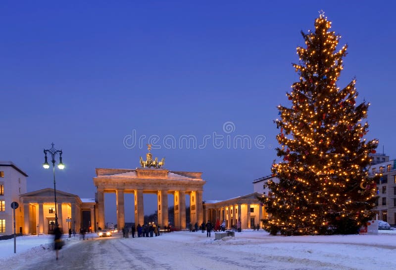 KerstmisBrandenburg van Berlijn poort