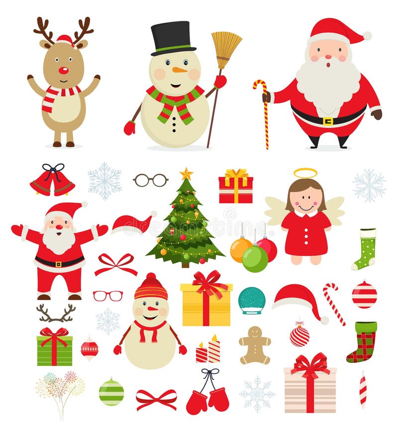 Kerstmiskarakters en feestelijke nieuwe jaardecoratie