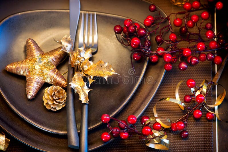 Kerstmislijst het Plaatsen stock afbeelding Kerstmislijst het Plaatsen stock afbeelding