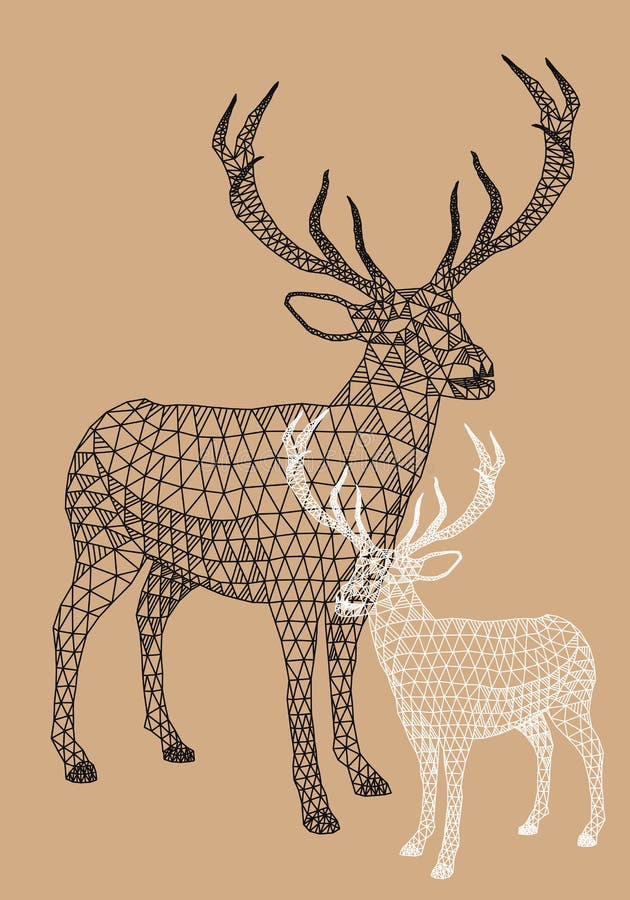 Kerstmisrendier met geometrisch patroon, vector stock illustratie Kerstmisrendier met geometrisch patroon, vector stock illustratie