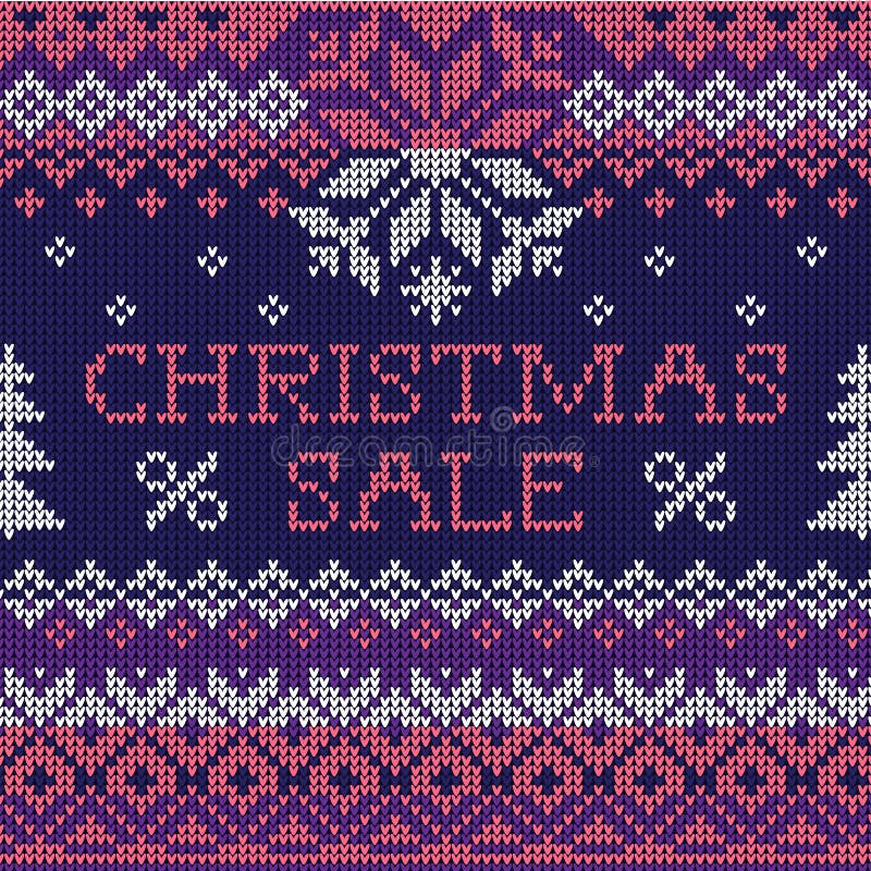 Kerstmisverkoop: Skandinavisch stijl naadloos gebreid patroon royalty-vrije illustratie Kerstmisverkoop: Skandinavisch stijl naadloos gebreid patroon royalty-vrije illustratie