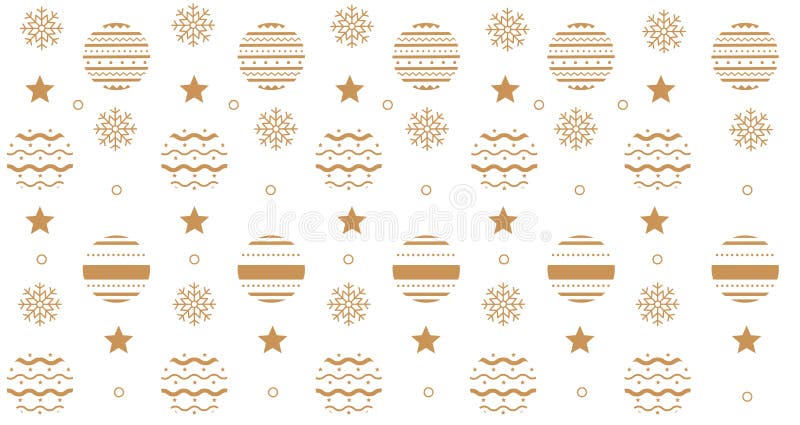 Kerstnaadloos patroon met nieuwjaardecoraties Golden sneeuwvlokken, cirkelballen met versiering, sterren royalty-vrije illustratie Kerstnaadloos patroon met nieuwjaardecoraties Golden sneeuwvlokken, cirkelballen met versiering, sterren royalty-vrije illustratie