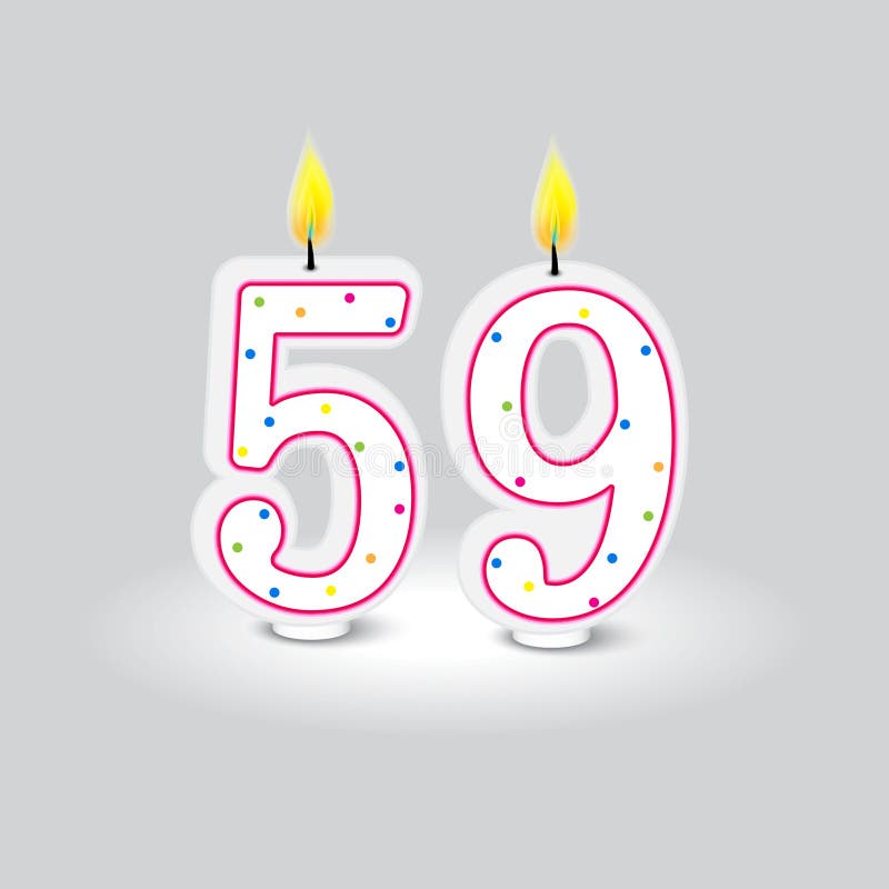 Birthday candle numbers 59. Vector celebration design. Colorful birthday numeral candles. Party decoration element. EPS 10. Birthday candle numbers 59. Vector celebration design. Colorful birthday numeral candles. Party decoration element. EPS 10.