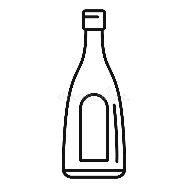 Tomato Ketchup Bottle Icon, Outline Style Stock Vector Illustration