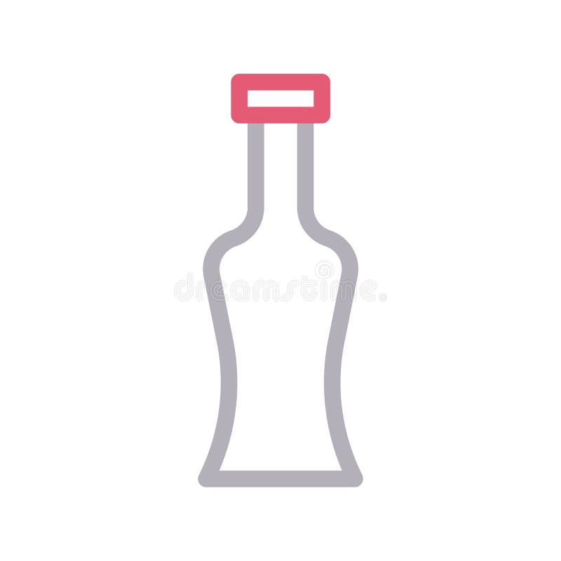 Ketchup bottle thin color line vector icon stock illustration