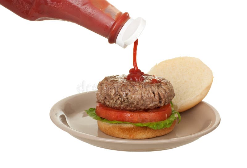 Ketchup on a Hamburger